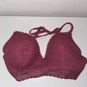 Shade & Shore Women's Push Up Crochet Triangle Bikini Top